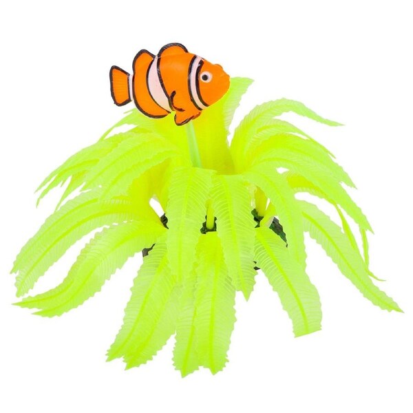Kazoo Silicone Plant - Yellow Fern w/Clown Fish (19667)