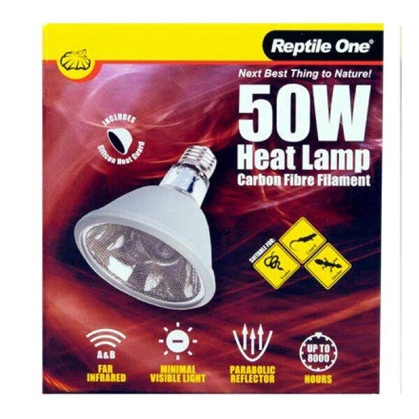 Reptile One Infrared Far Heat Lamp Carbon Fibre Filament 50W (46692)
