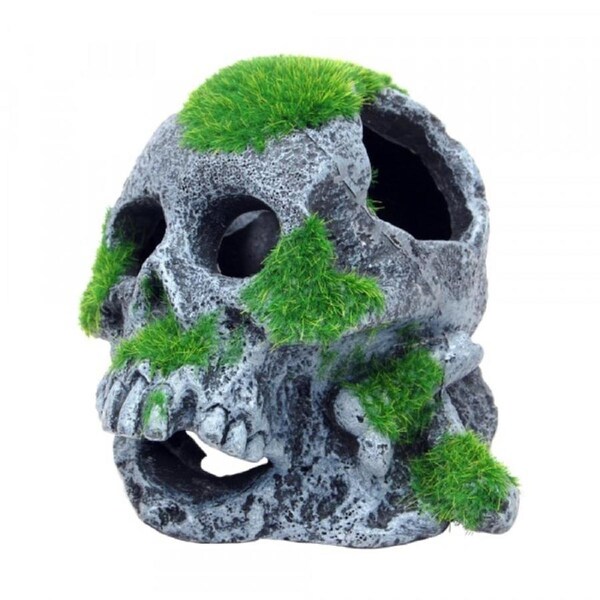Bioscape Moss Covered Skull Ornament 12x13cm (BIS368)