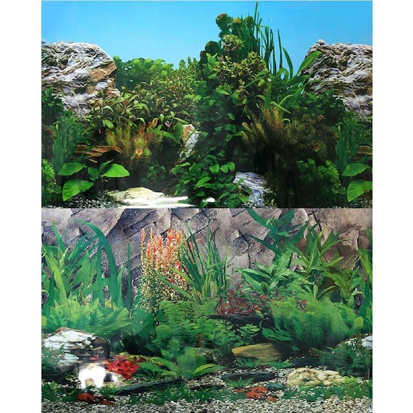 Aqua One Background 61x120cm White Stone Rock Plant #4 (29522)