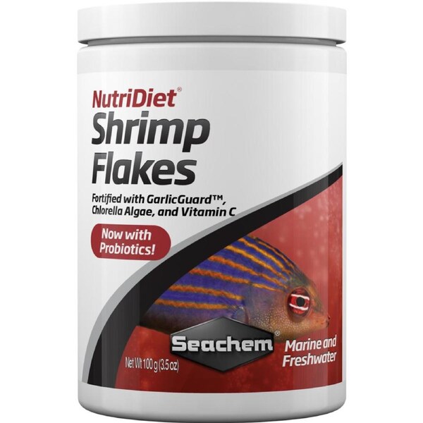 Seachem NutriDiet Shrimp Flakes w/ Probiotics 100g (SC1124)