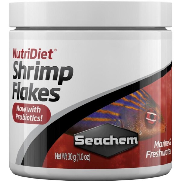 Seachem NutriDiet Shrimp Flakes w/ Probiotics 30g (SC1122)