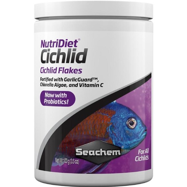 Seachem NutriDiet Cichlid Flakes w/ Probiotics 100g (SC1074)