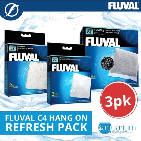 Fluval C4 Hang On Filter Refresh Pack (3pk)
