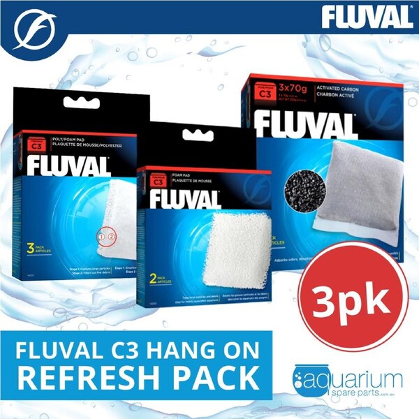 Fluval C3 Hang On Filter Refresh Pack (3pk)
