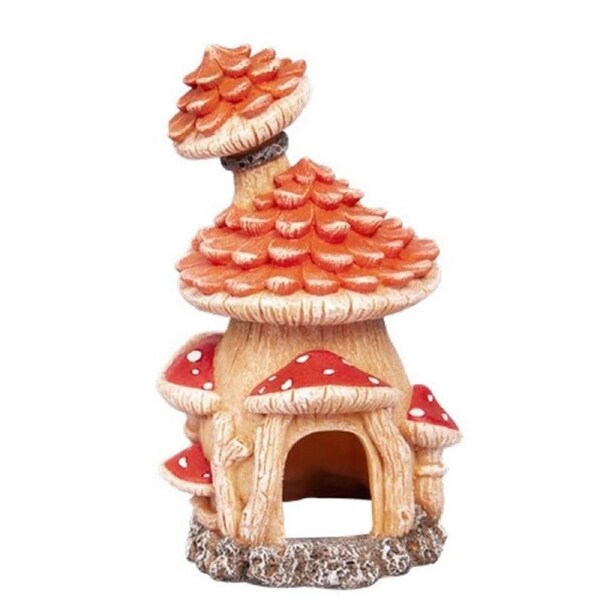 Aqua One Fairy Mushroom House Ornament 9x10.5x18cm (37384)