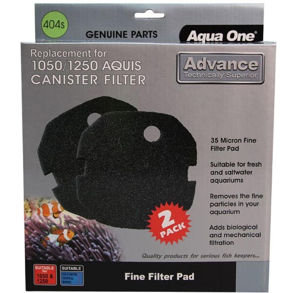 Aqua One Aquis Advance 1050/1250 Sponge Pad - 35ppi Black (2pk) 404s (25404s)