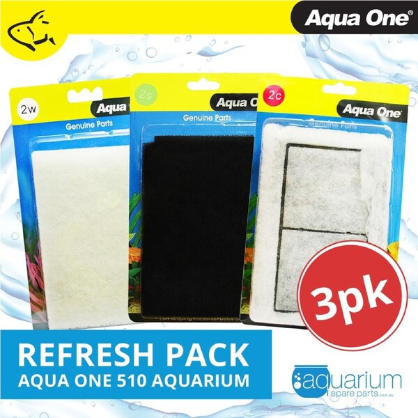 Aqua One AquaStyle 510 Refresh Pack inc 2w, 2s & 2c (3pk)