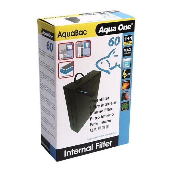 Aqua One AquaBac 60 Internal Filter - 200l/hr (11341)