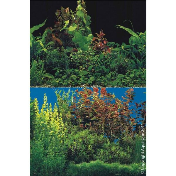 Aqua One Background Black & Plant W Blue Double Fresh Double Sided 30cm (Per Metre) (10508)