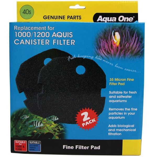 Aqua One Aquis 1000/1200 Sponge Pad - 35ppi (2pk) 40s (25040s)