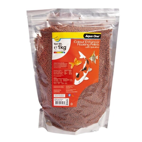 Aqua One Bulk Colour Enhancer Pellet Food 2mm 1kg (11750)
