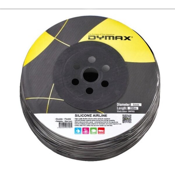 Dymax Silicone Airline Black 4mm (Per Metre) (DM703)