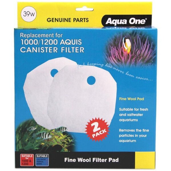 Aqua One Aquis 1000/1200 Wool Pad (2pc) 39w BULK BUY 5pk
