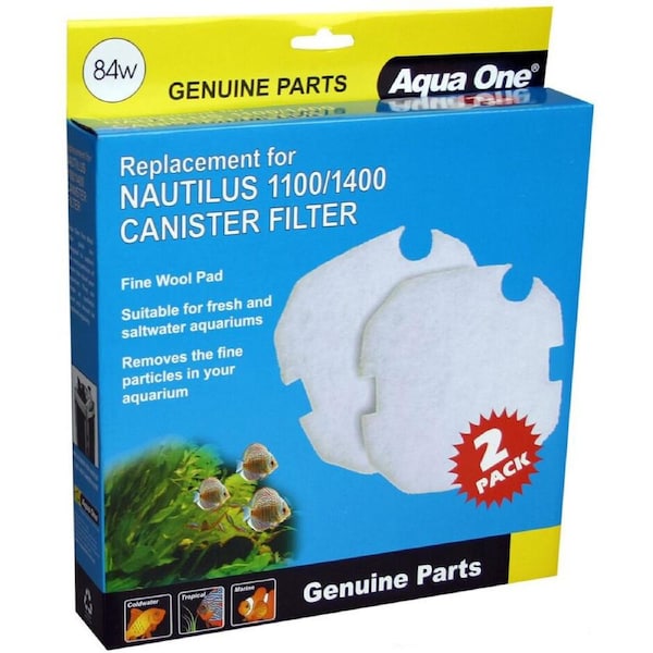 Aqua One Nautilus 1100/1400 Wool Pad (2pc) 84w BULK BUY 5pk