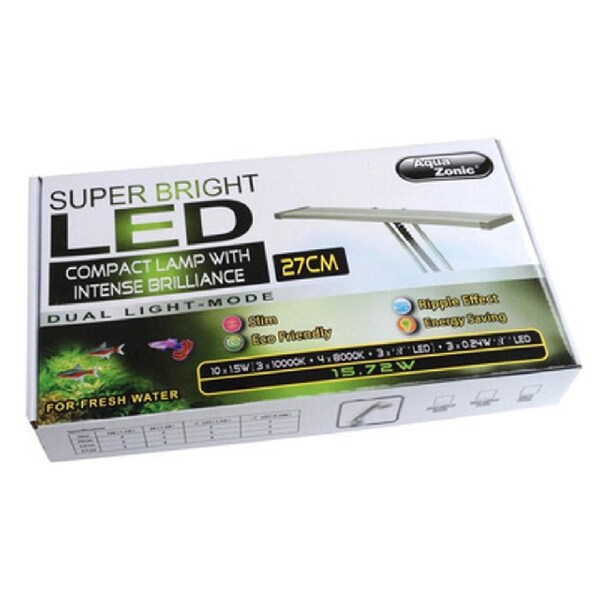 AquaZonic Super Bright Freshwater LED 27cm Clamp Lamp 15.72W