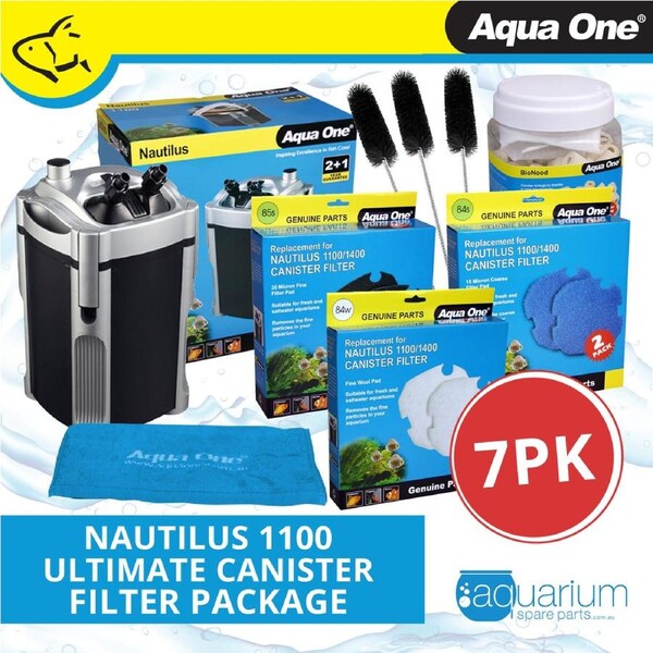 Aqua One Nautilus 1100 Ultimate Canister Filter Package (7pk)