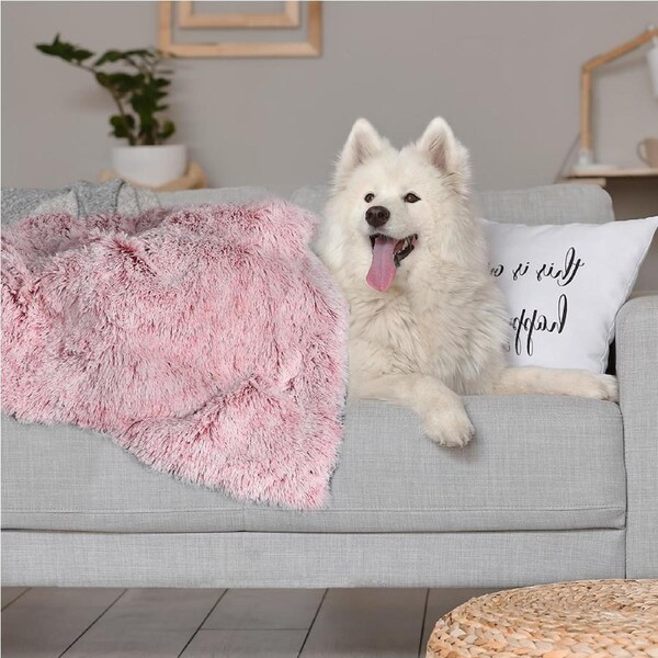 Pawz Dog Blanket Pet Cat Mat Puppy Warm Soft Plush Washable Reusable Calming Bed Pink