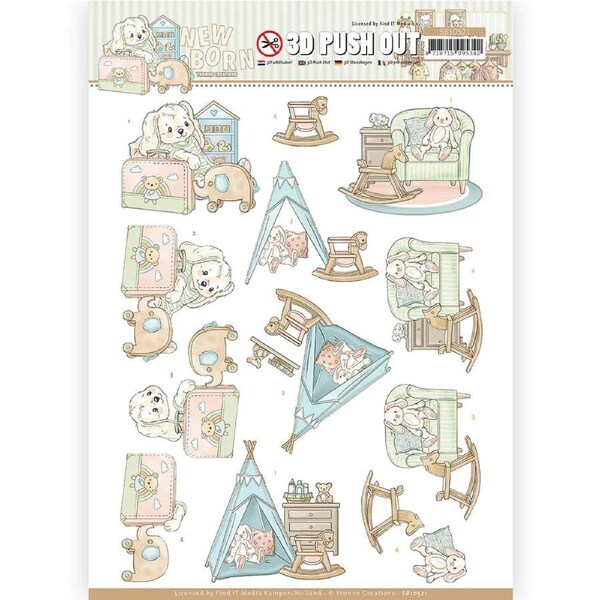 Newborn Baby Rocking Horse 3D Pushout SB10521