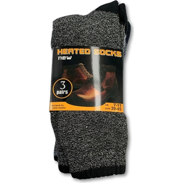 3 Pairs Mens THERMAL HEATED SOCKS Warm Winter Comfort Mens Work Size UK 7-11