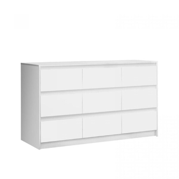 9 Drawer Dresser Tallboy Chest of Drawers Bedroom Clothes Storage Tower Cabinet Childrens Nursery Organiser White
