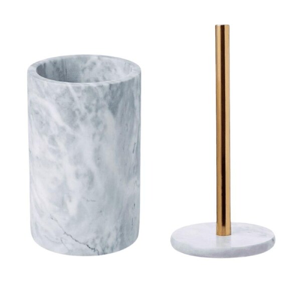 Davis & Waddell Nuvolo Marble Utensil and Paper Towel Holders Grey