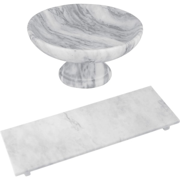 Davis & Waddell Nuvolo Marble Fruit Bowl and Serving Board Grey