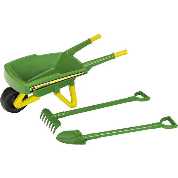 John Deere Kids/Childrens Wheelbarrow Gardening Pretend Play Toy Set 78cm 3Y+