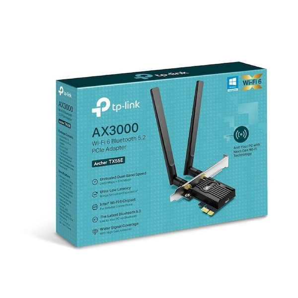 TP-Link Archer TX55E V2 AX3000 Wi-Fi 6 Bluetooth 5.2 PCIe Adapter