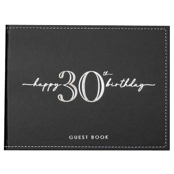 Silver & Black 30th Birthday Guest Book