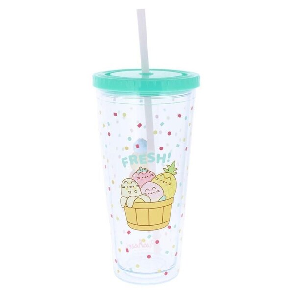 Pusheen Fruits - Beaker & Straw