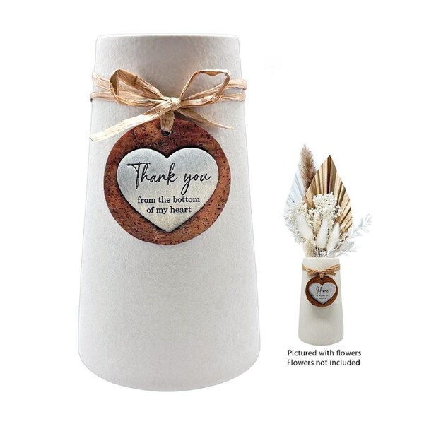 Heartfelt Ceramic Taper Vase - Thank You