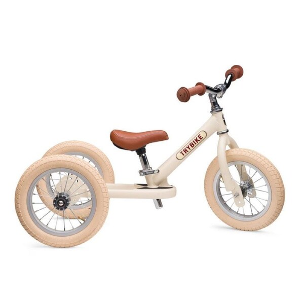Trybike - Matte Cream Vintage Edition (Brown seat)