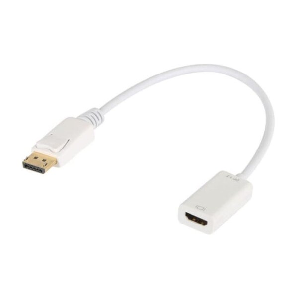 [MP355] 8ware 20cm DisplayPort DP to HDMI Male to Female Adapter Cable - White