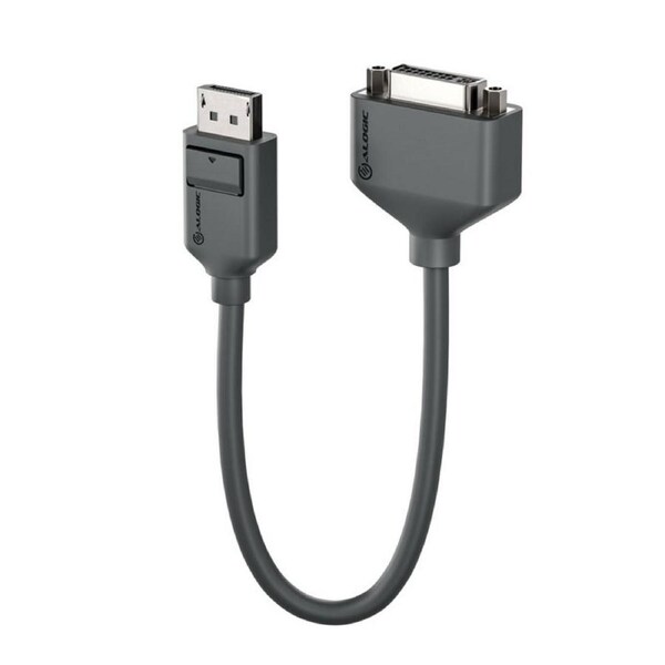 [EL2DPDVI-ADP] Alogic 20cm DisplayPort to DVI Adapter Male to Female Full HD 1080p at 60Hz