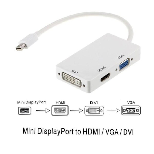 [AT-MINIDP-3IN1] Astrotek Thunderbolt Mini DP Display Port to HDMI DVI VGA Adapter for MacBook