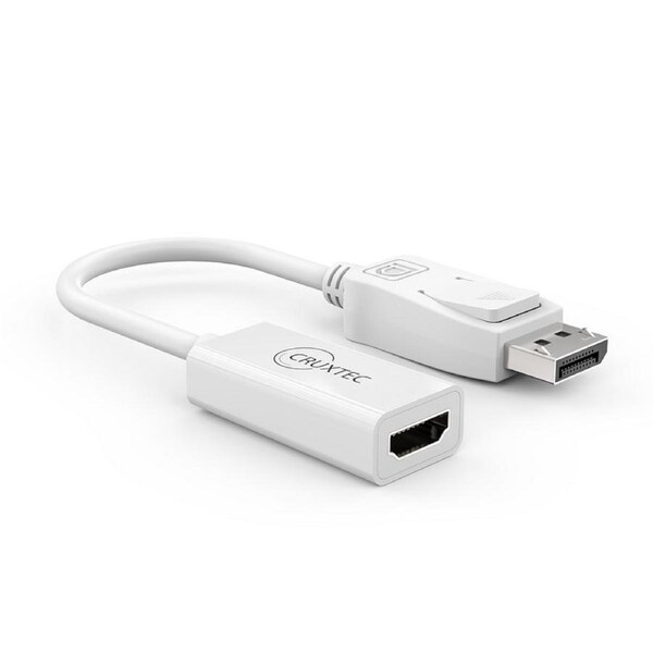 [DTH18-WH] Cruxtec Displayport DP Male to HDMI Female 1080P Cable Adapter White