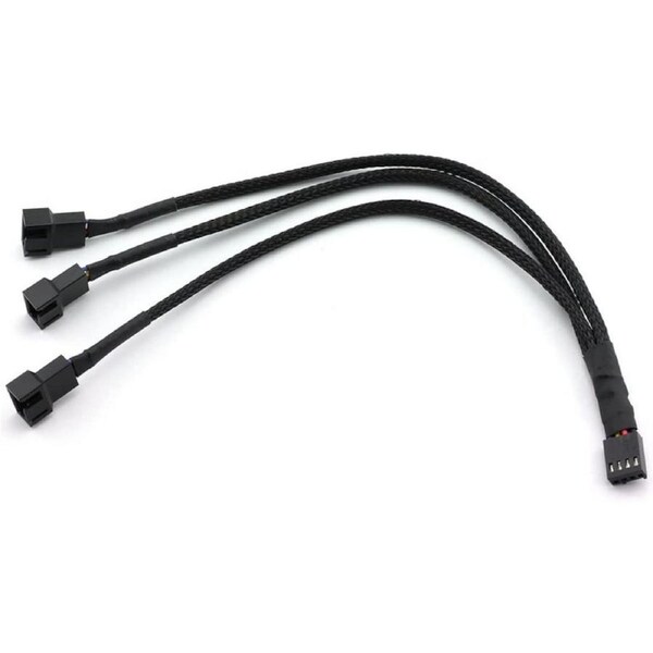 [F4P-TO-3X-F4P] 20cm 4-Pin Fan to 3x 4-Pin/3-Pin Fan Y Cable PWM Connector Fan Extension Cable