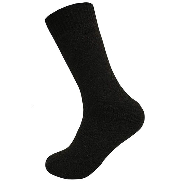 Merino Wool Mens Loose Top Thermal Socks Diabetic Comfort Circulation - 1 Pair Black / 2-8