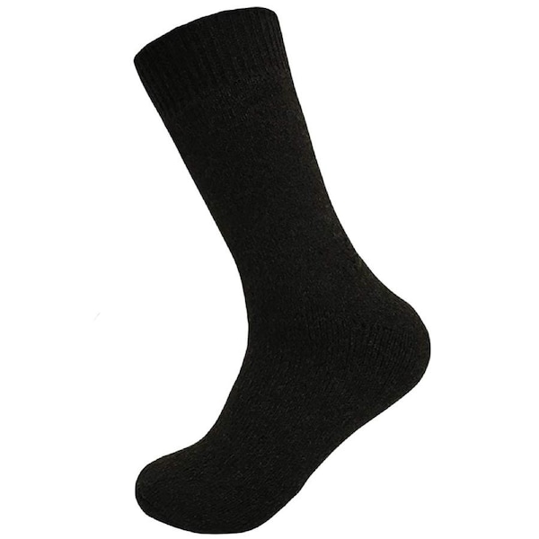Merino Wool Mens Loose Top Thermal Socks Diabetic Comfort Circulation - 1 Pair Black / 7-11
