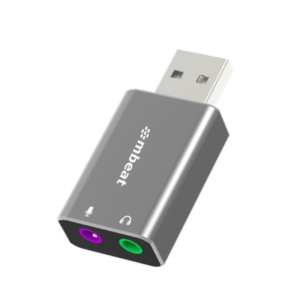 [MB-XAD-UAXM] mbeat Elite USB to 3.5mm Audio and Microphone Adapter Add Headphone Audio Jack