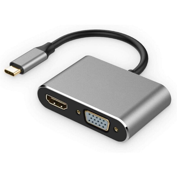 [NB-UCVGHD] 2 IN 1 USB-C to HDMI + VGA Full HD 1080p Video Adapter Cable Converter for PC