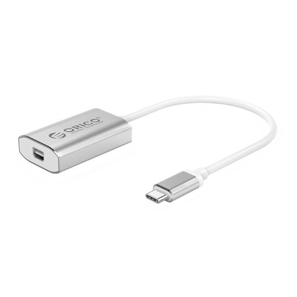 [XC-104-SV] Orico 15cm USB Type-C USB-C to Mini DP Adapter Cable, Aluminum, 4K@60Hz, Silver