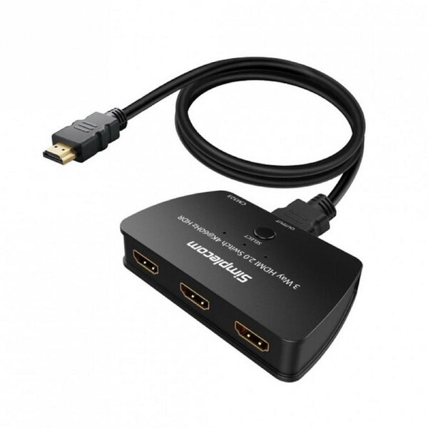 [CM323] Simplecom 3 Way HDMI 2.0 Switch 3 IN 1 OUT Ultra HD 4K 60Hz HDR HDCP 2.2