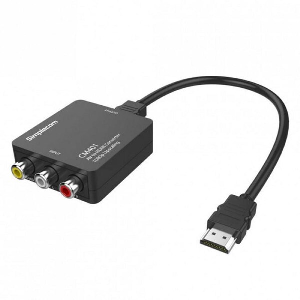 [CM401] Simplecom Composite AV CVBS 3RCA to HDMI Video Converter 1080p Upscaling