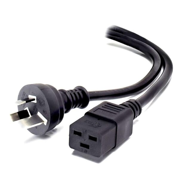 [MF-3PC19-03] Alogic 3m Aus 3 Pin Mains Plug to IEC C19 Male to Female, Black