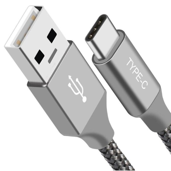 [AT-USBTYPEC-S1] Astrotek 1m USB-C 3.1 Type-C Data Sync Charger Cable SilverStrong Braided