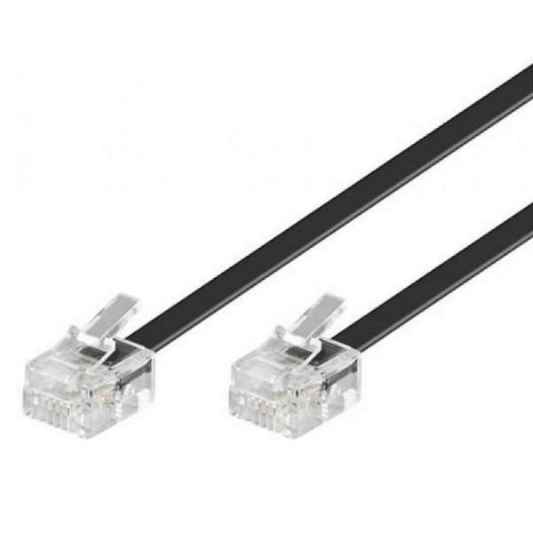[T205-64-BLK-2] Astrotek 2m Telephone Extension Cable 2x 6P4C Plugs Black PVC Jacket RoHS