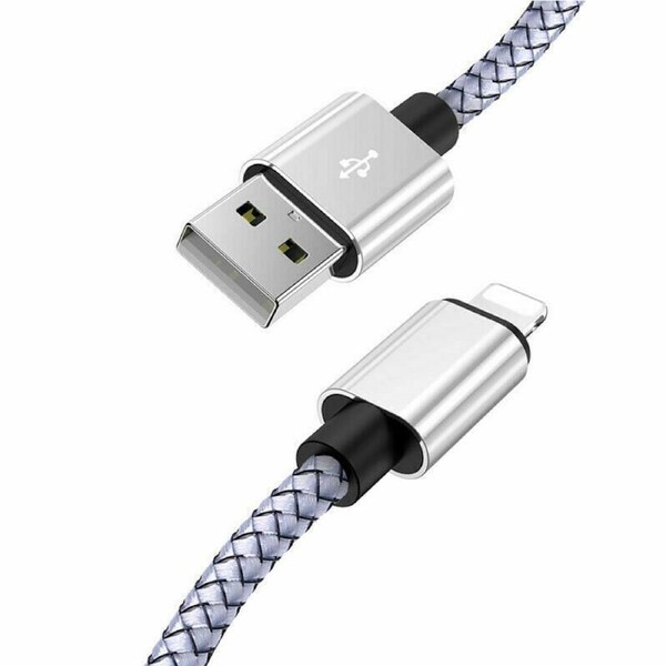 [NB-USBLIGHTNINGW-1M] 1m USB Lightning Data Sync Charger Sleeved Cable for iPhone iPad iPod
