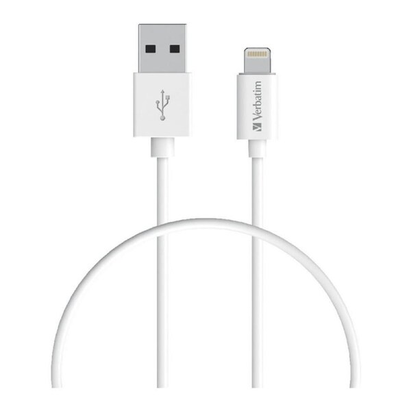 [66580] Verbatim 50cm Charge & Sync Lightning Cable 50cm White MFi Certified